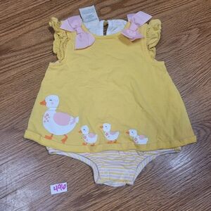 First Impressions Duck Outfit Dress Bws Yellow Pink 3-6 Months